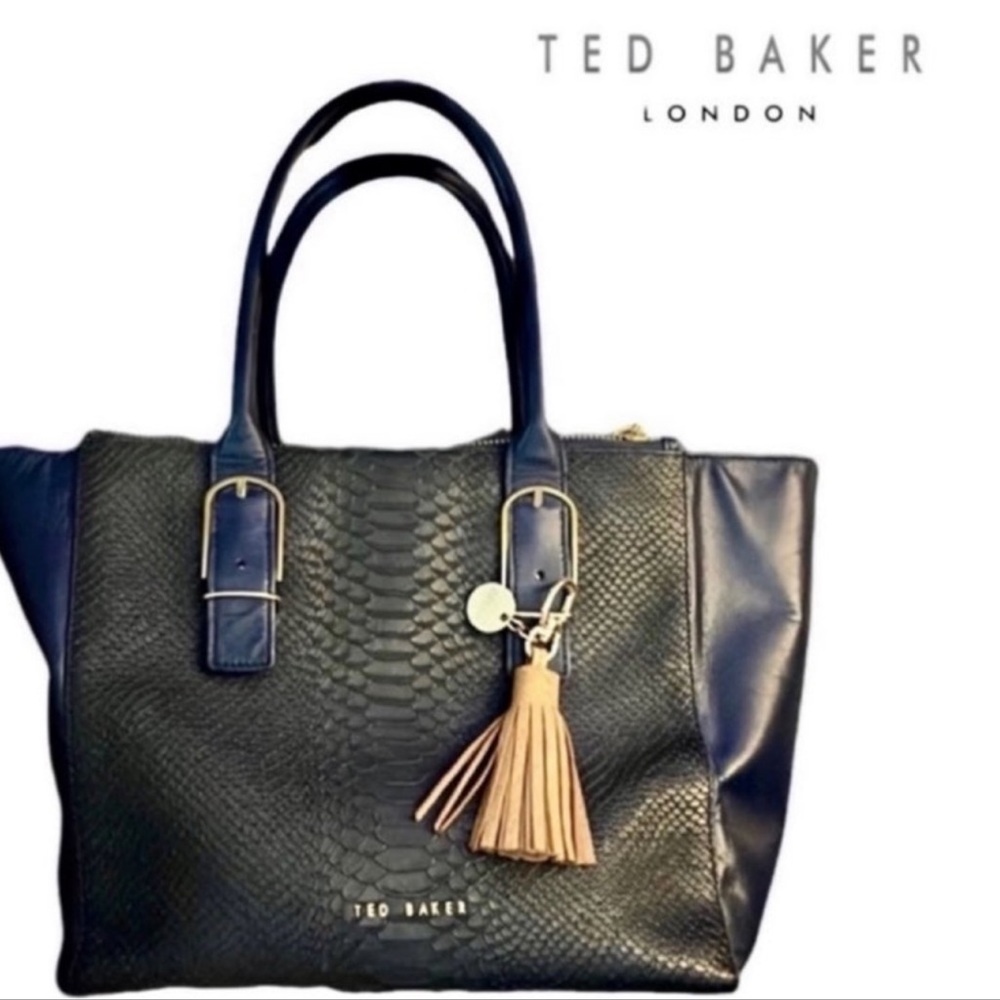 Ted Baker London - leather shoulder tote with gold hardware